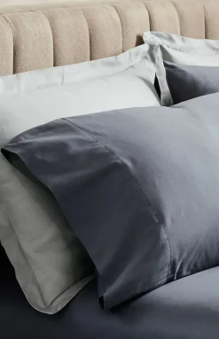 Percale Hemmed Pillowcase Set in Mineral