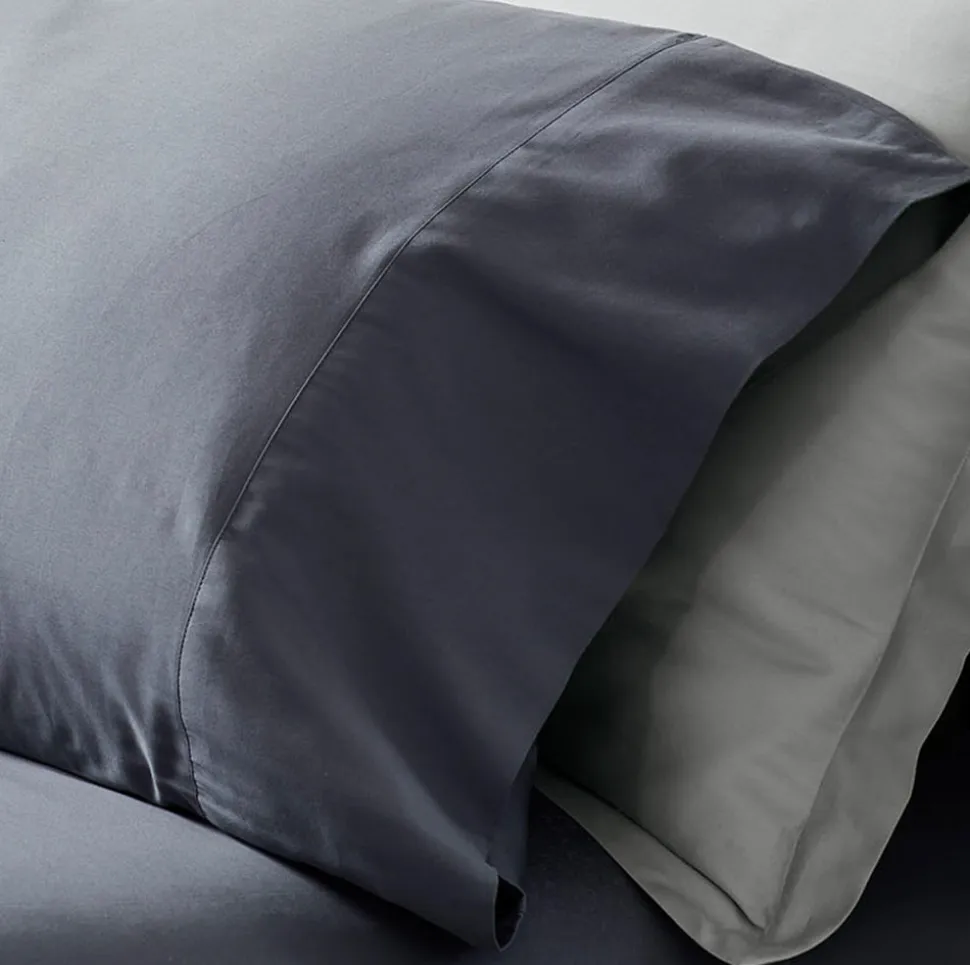 Percale Hemmed Pillowcase Set in Mineral