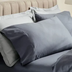 Percale Hemmed Pillowcase Set in Mineral