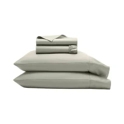 Percale Hemmed Sheet Set in Sageleaf