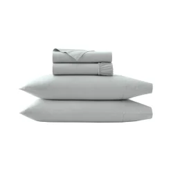 Percale Hemmed Sheet Set in Shore