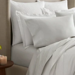 Percale Hemmed Sheet Set in Mist