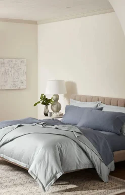 Percale Hemmed Sheet Set in Mineral