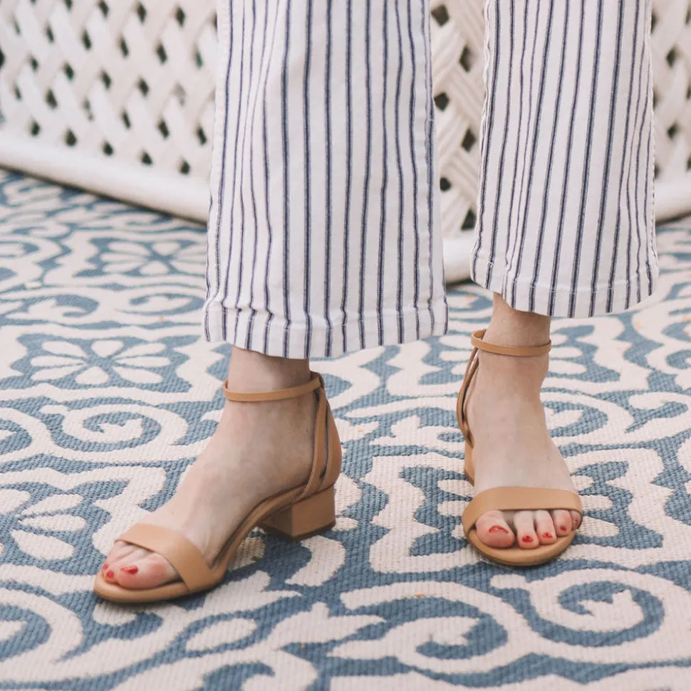 Perfect Block Sandal 30 in Sand Calf