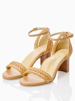 Perfect Block Sandal 60 in Almond Raffia
