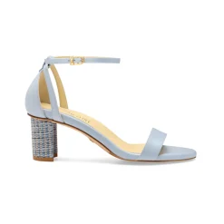 Perfect Block Sandal 60 in Dusty Blue Calf