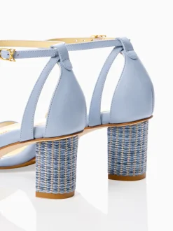 Perfect Block Sandal 60 in Dusty Blue Calf