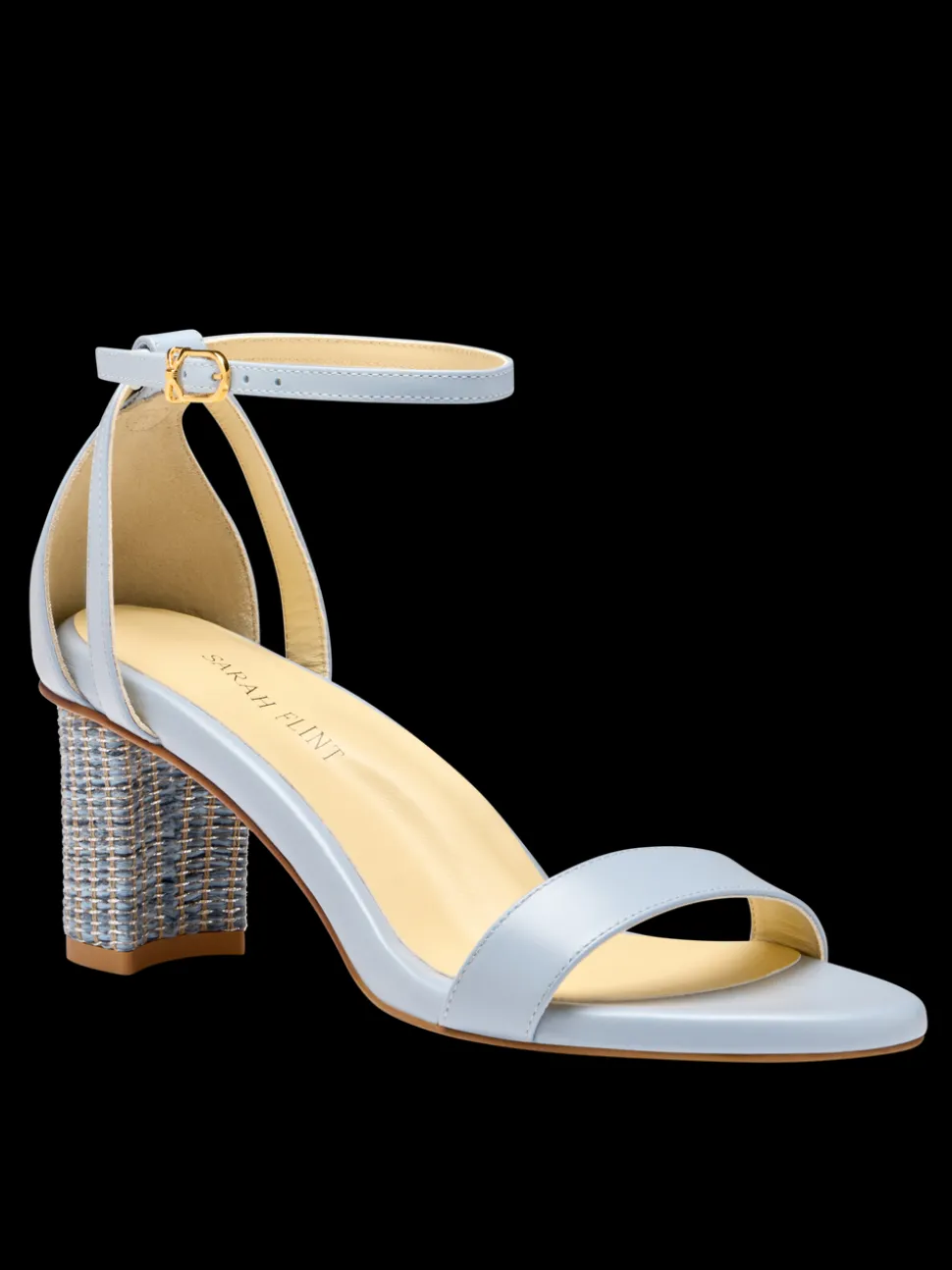 Perfect Block Sandal 60 in Dusty Blue Calf