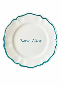 Personalized Quote Dessert Scalloped Plate, Set of 6