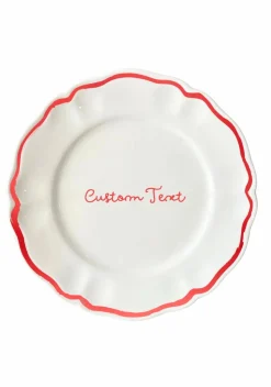 Personalized Quote Dinner Scalloped Plate, Set of 6