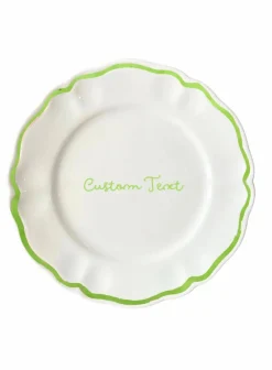 Personalized Quote Dinner Scalloped Plate, Set of 6