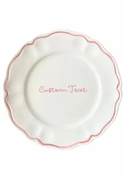 Personalized Quote Dinner and Dessert Scalloped Plate, Set of 12