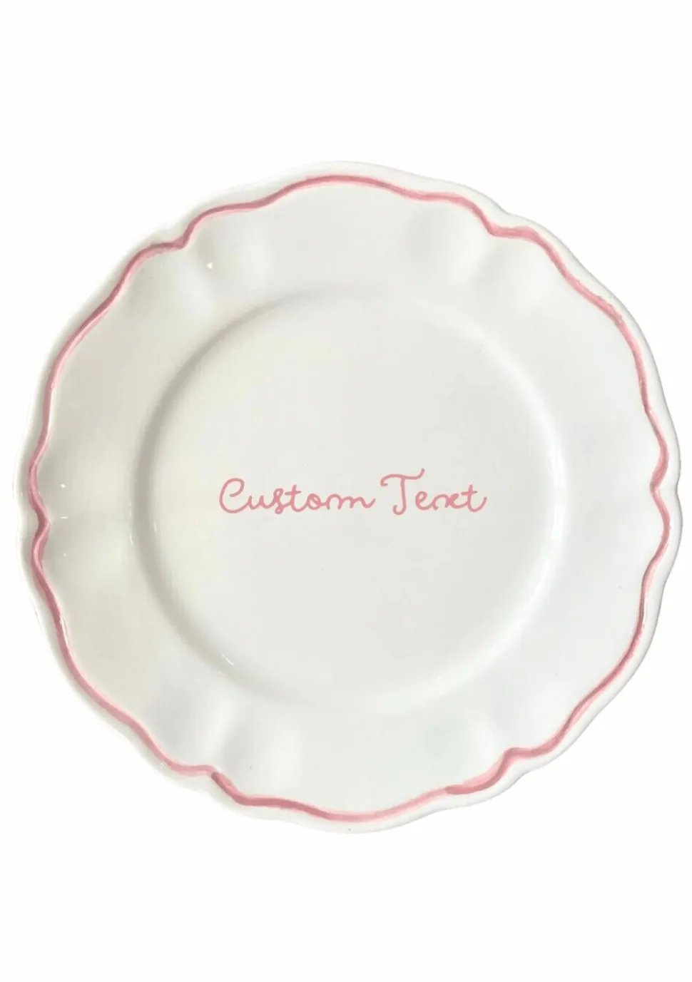 Personalized Quote Dinner and Dessert Scalloped Plate, Set of 12