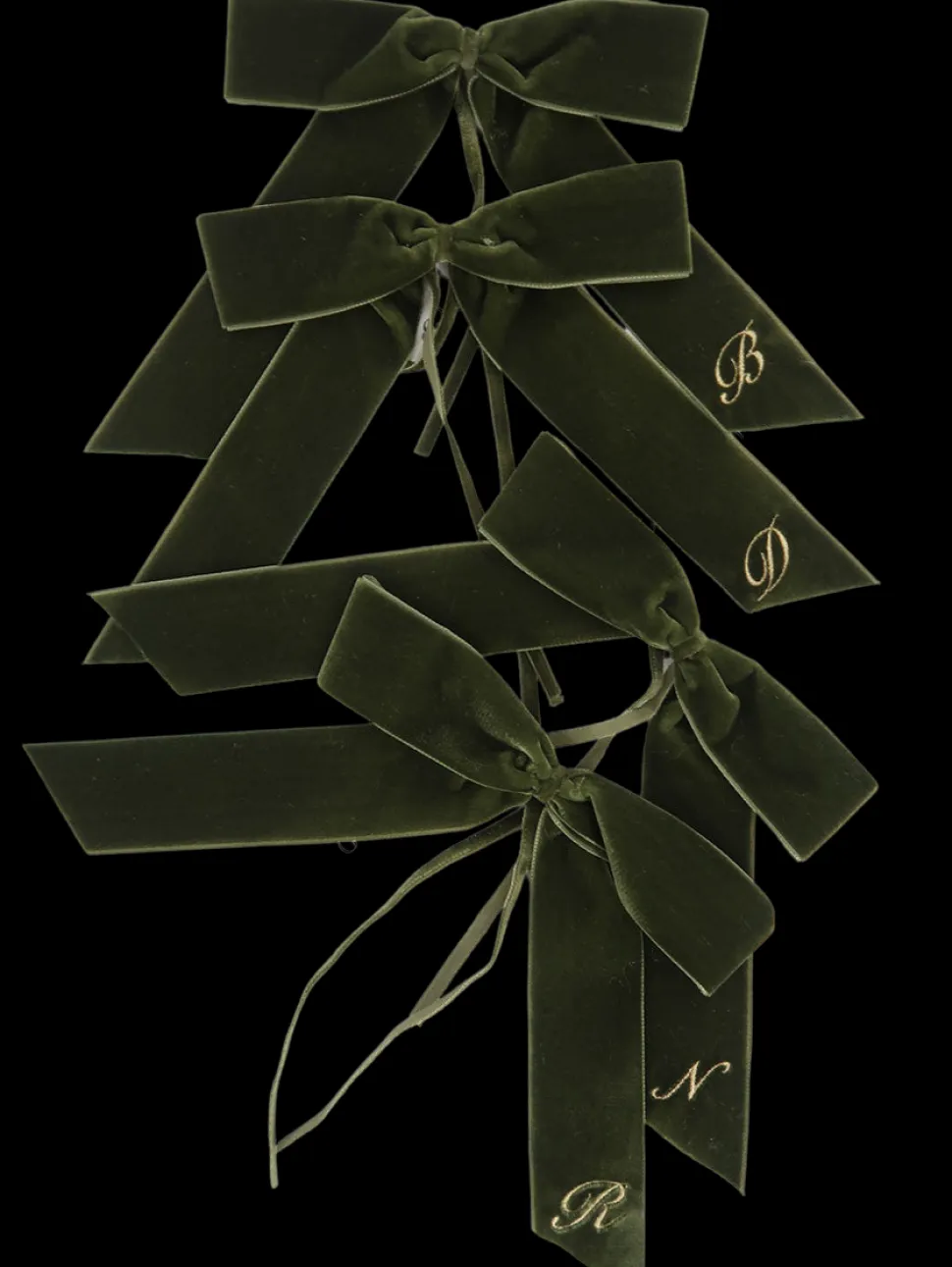 Personalized Velvet Place Bows, Set of 100