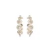 Petite Mother Of Pearl Wildflower Hoops