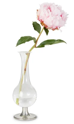 Pewter Footed Glass Vase