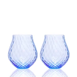 Phoebe Cobalt Stemless Wine Glasses, Set of 2