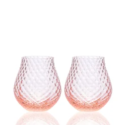 Phoebe Rose Stemless Wine Glasses, Set of 2