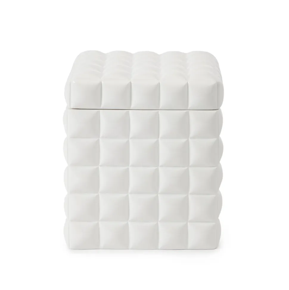 Piazza Cotton Jar in White