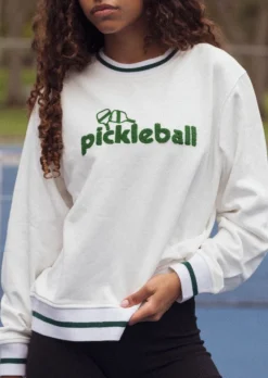 Pickleball Paddle Sweatshirt in Cream