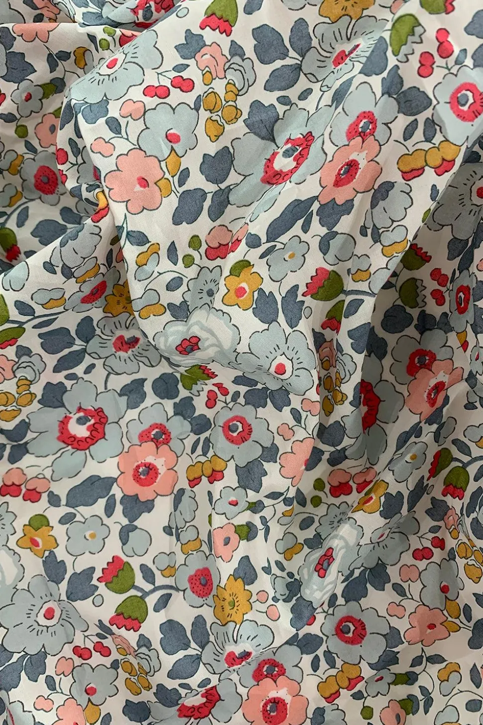 Picnic Blanket Made With Liberty Fabric in Betsy Grey & Capel Mustard