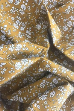 Picnic Blanket Made With Liberty Fabric in Betsy Grey & Capel Mustard