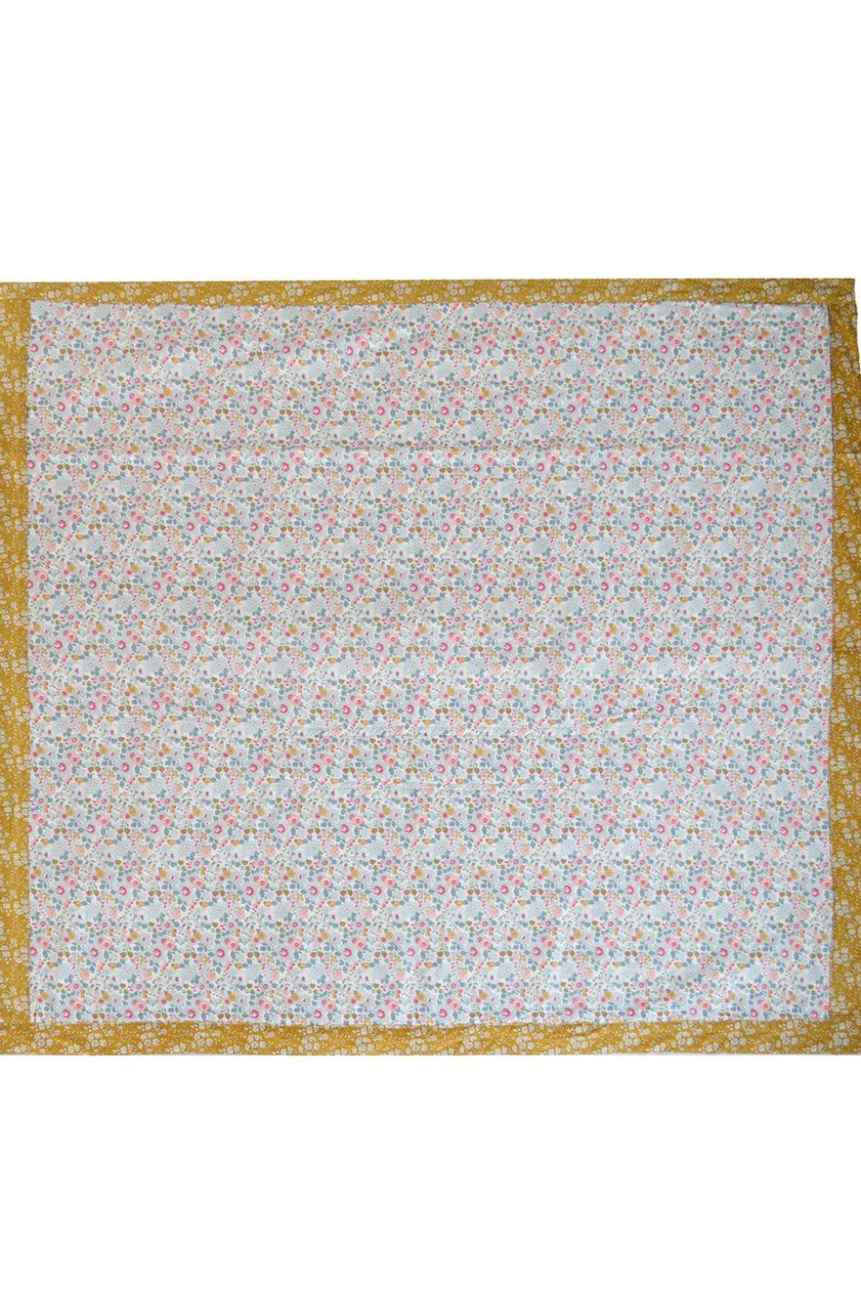 Picnic Blanket Made With Liberty Fabric in Betsy Grey & Capel Mustard