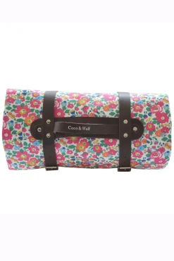 Picnic Blanket Made With Liberty Fabric in Betsy Pink
