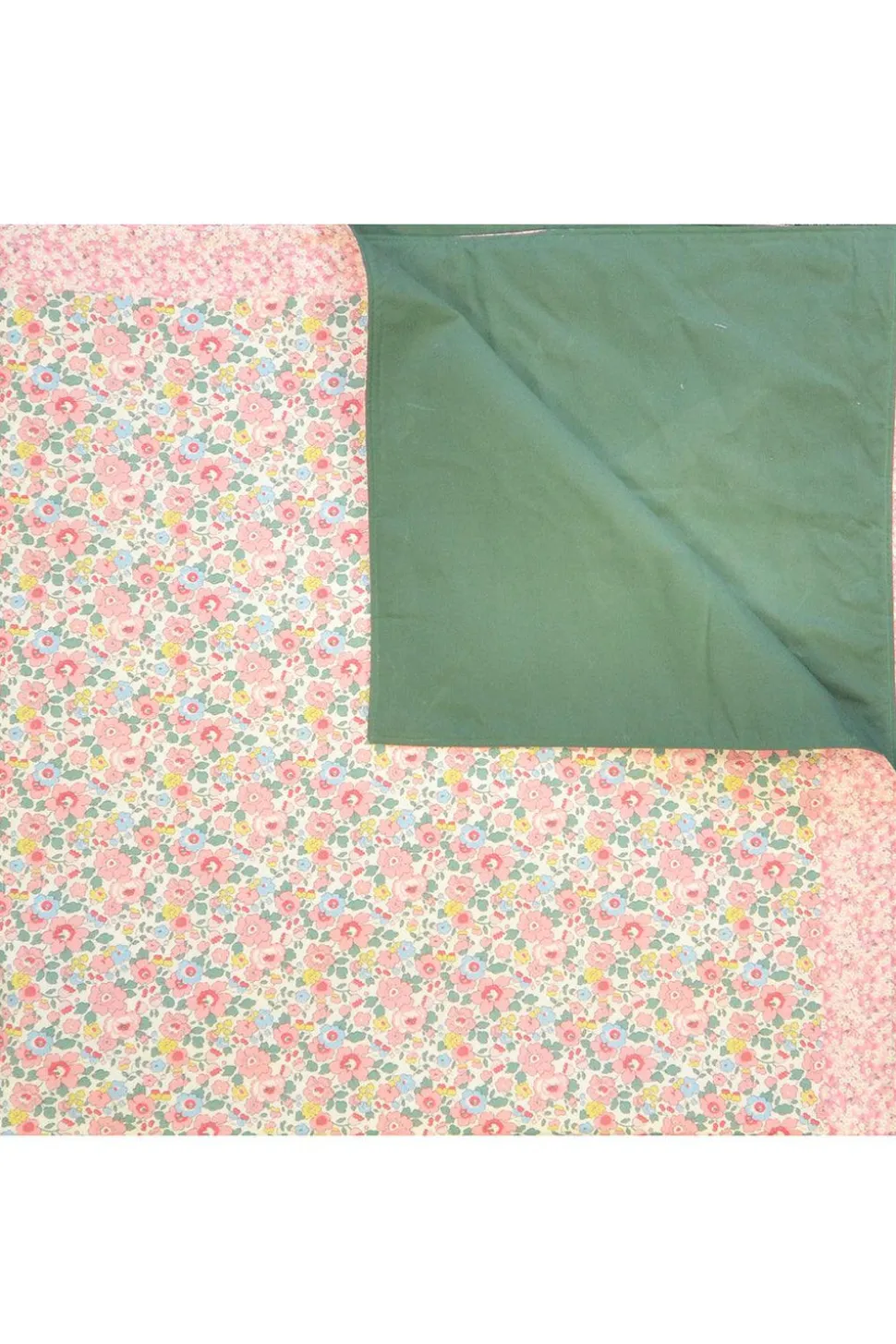 Picnic Blanket Made With Liberty Fabric in Betsy Candy Floss & Mitsi Valeria Pink
