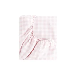 Picnic Gingham Crib Sheet in Pink