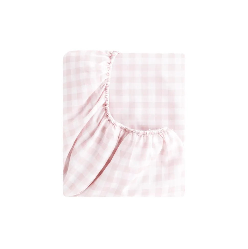 Picnic Gingham Crib Sheet in Pink
