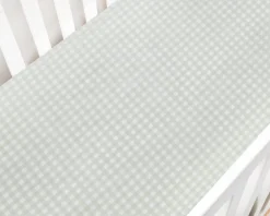 Picnic Gingham Crib Sheet in Green