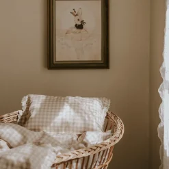 Picnic Gingham Crib Sheet in Beige