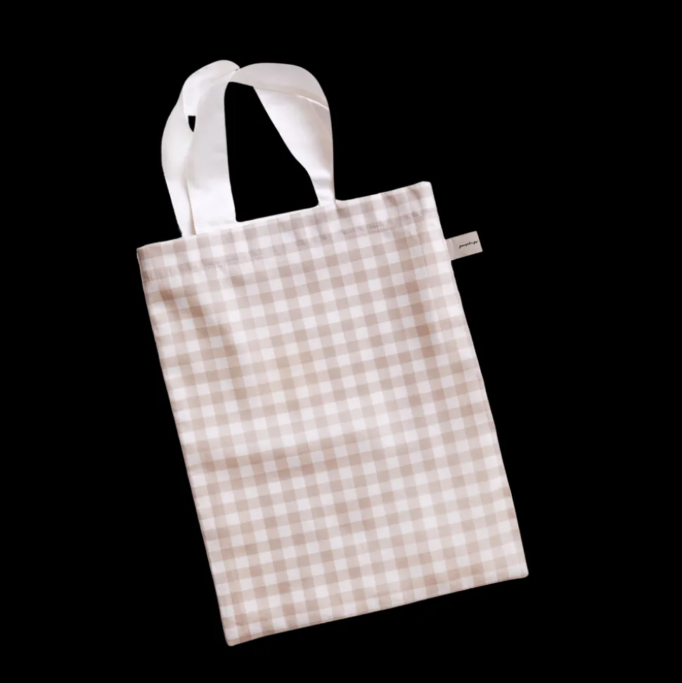 Picnic Gingham Crib Sheet in Beige