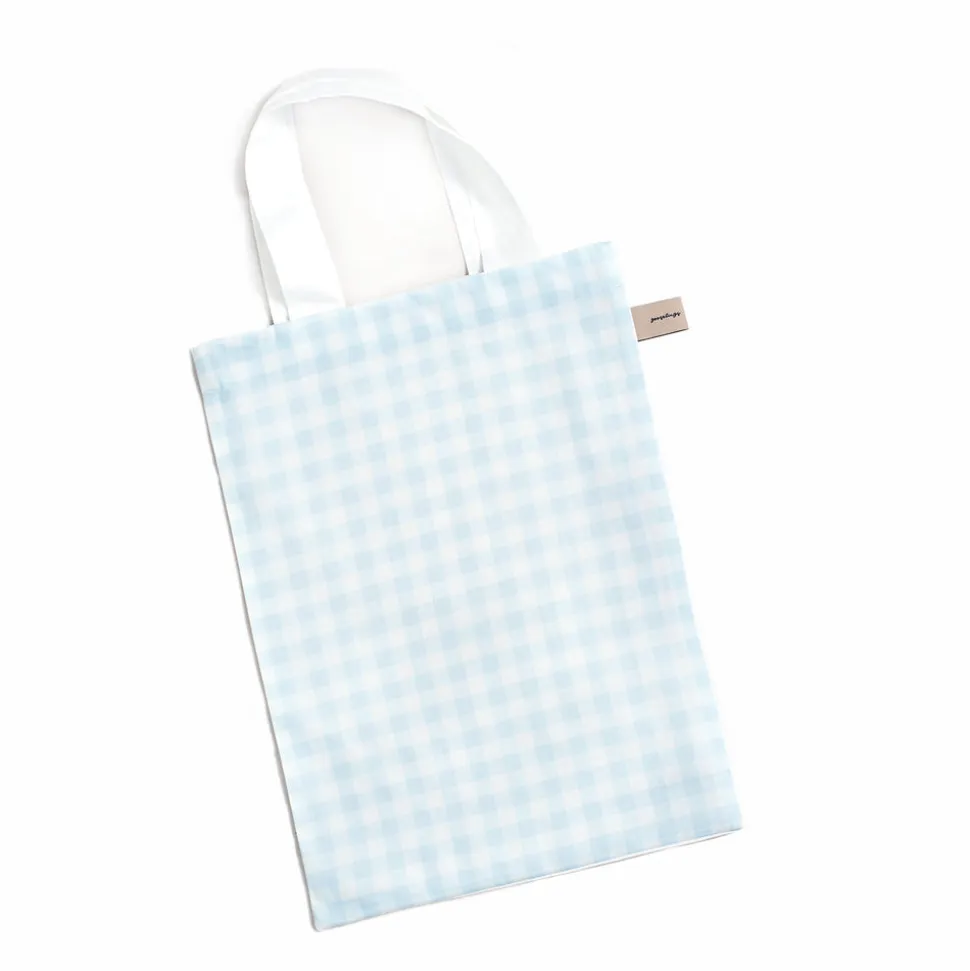 Picnic Gingham Crib Sheet in Blue