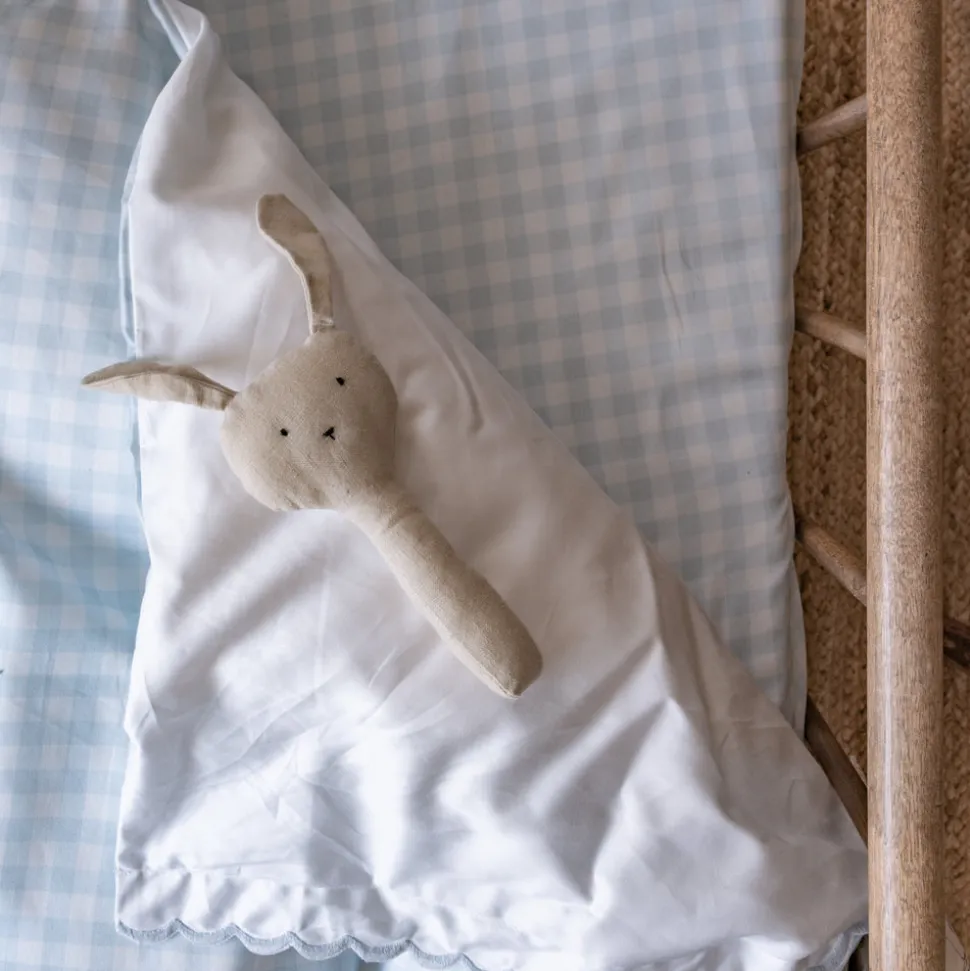 Picnic Gingham Crib Sheet in Blue