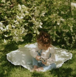 Picnic Gingham Play Mat in Green