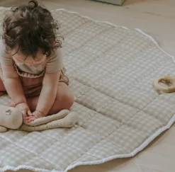 Picnic Gingham Play Mat in Beige