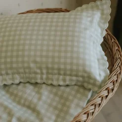 Picnic Gingham Toddler Pillow in Green