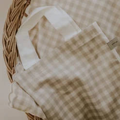 Picnic Gingham Toddler Pillow in Beige