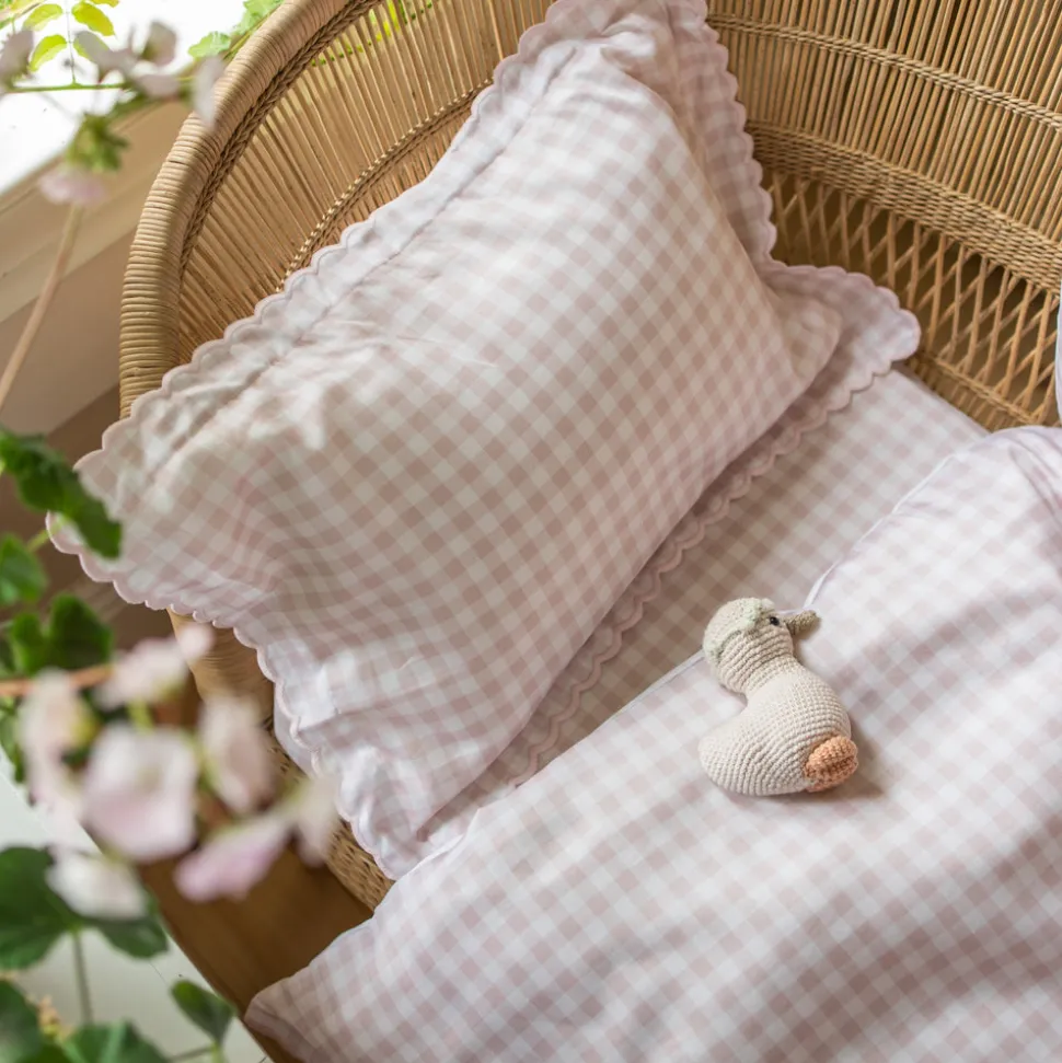 Picnic Gingham Toddler Pillow in Pink