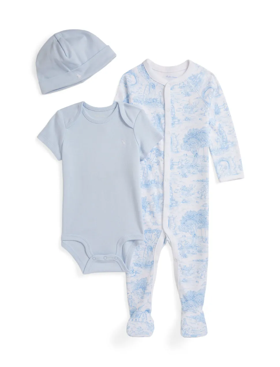 3-Piece Box Set in Blue Toile