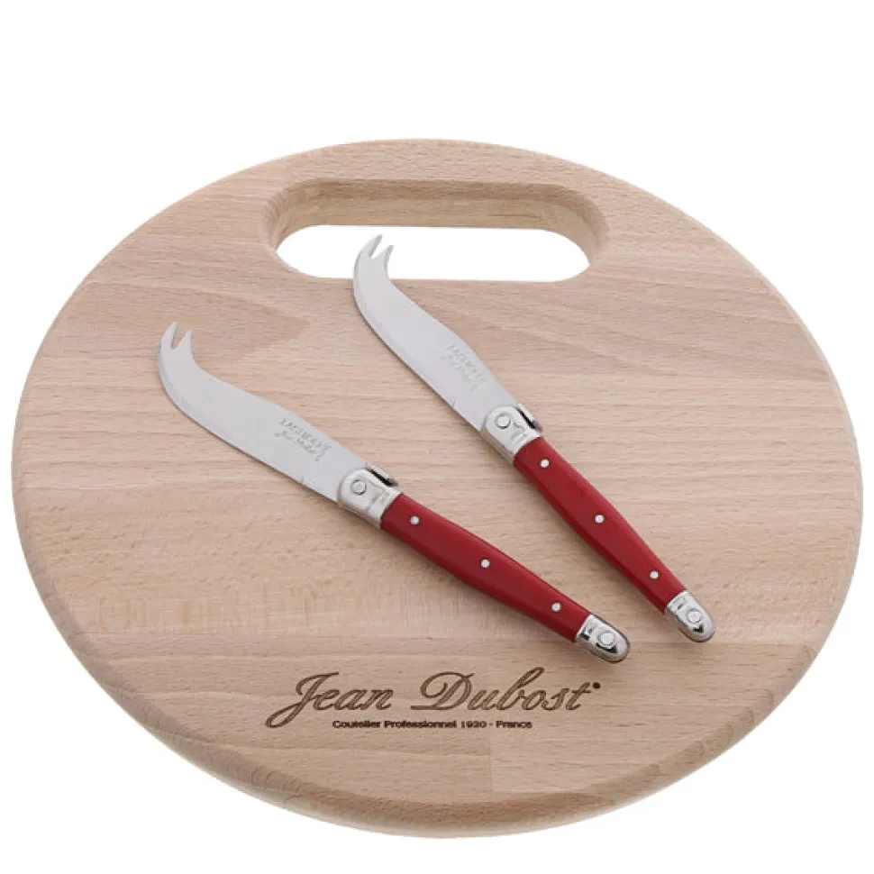 2-Piece Cheese Set Red with Board
