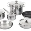 12-Piece Stainless Steel Pan Set