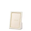 Piero Leather Frame in Shadow White, 4 x 6"