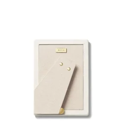 Piero Leather Frame in Shadow White, 4 x 6