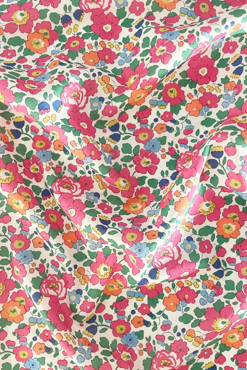 Pillowcase Made With Liberty Fabric in Betsy Deep Pink