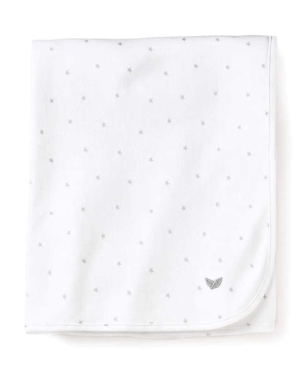 Pima Baby Blanket in Grey Stars