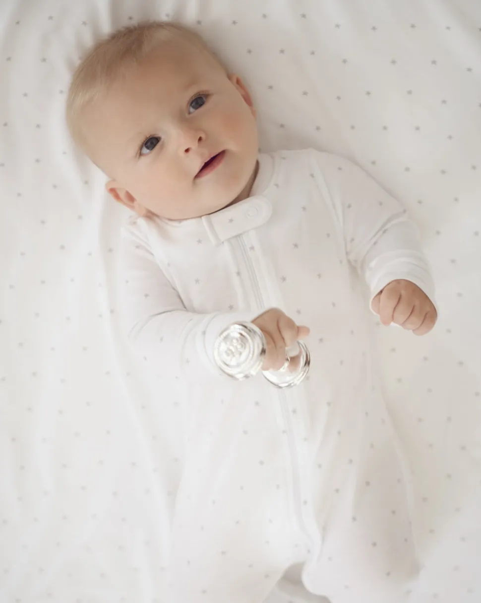 Pima Baby Blanket in Grey Stars