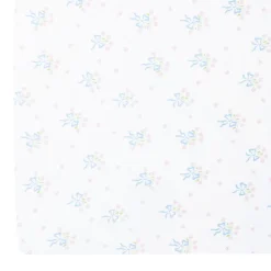 Pima Crib Sheet in Blue Bow Bouquet